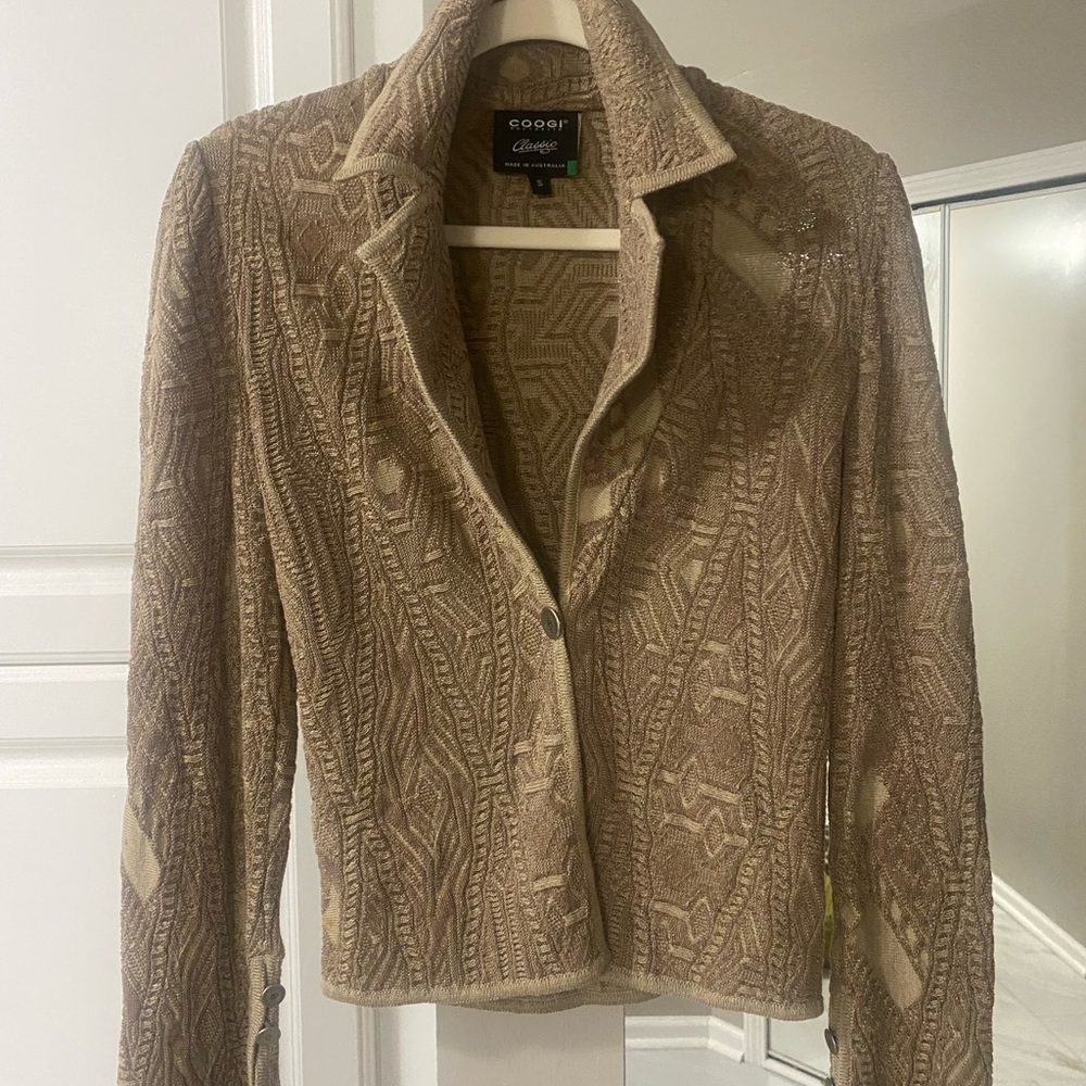 Coogi Women's Tan Jacket size small #1990’s  Y2K
